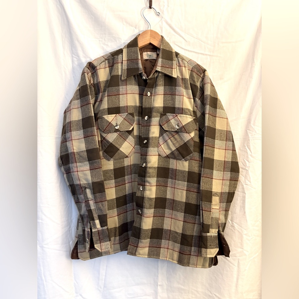 1980’s Sears Lined Quilted Plaid Flannel Shirt Jacket excellent condition